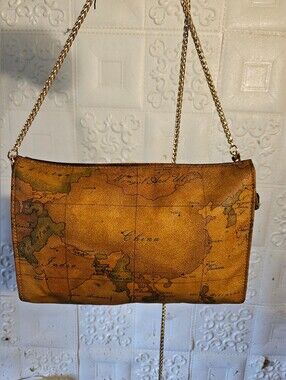 Alviero Martini Toiletry Pouch makeup Clutch Chain China Map 🇨🇳 Prima Classe